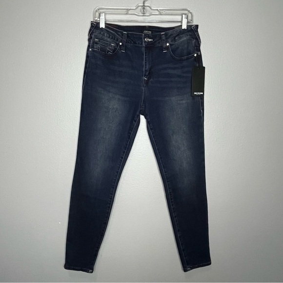 True Religion Jennie Curvy Midrise Super Skinny Women 30 Blue Red Stitch NWT - Picture 1 of 9